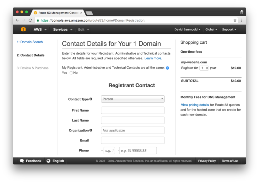 DNS contact details