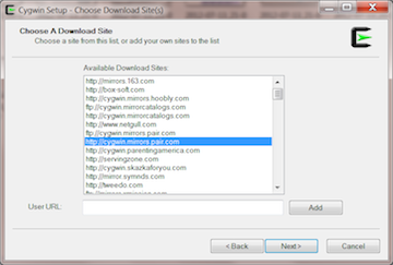 cygwin mirrors